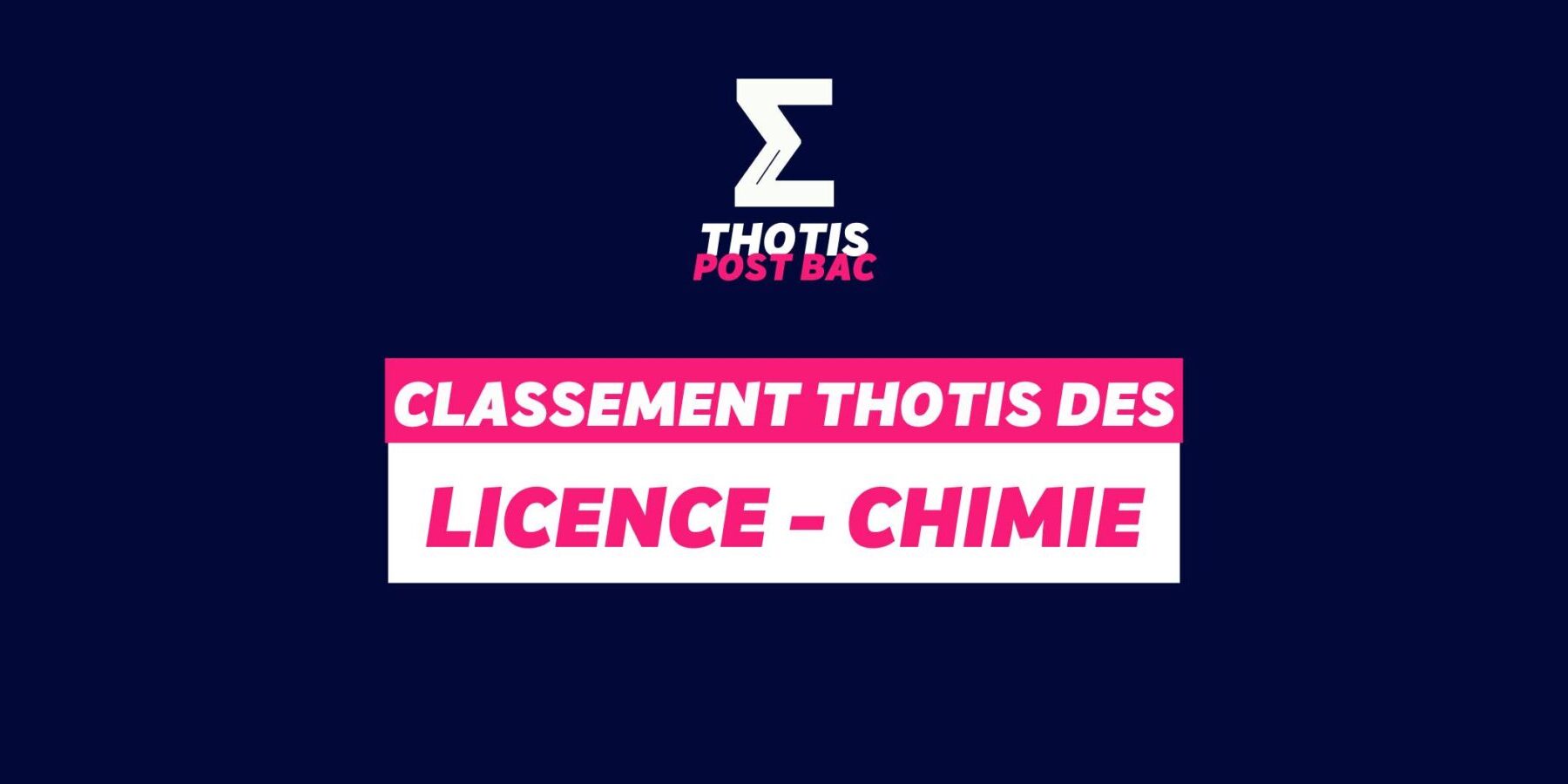 Classement Thotis – Licence Chimie Classement Thotis - Licence Chimie