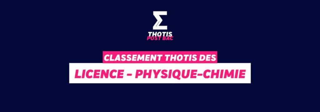 Classement Thotis - Licence Physique-Chimie
