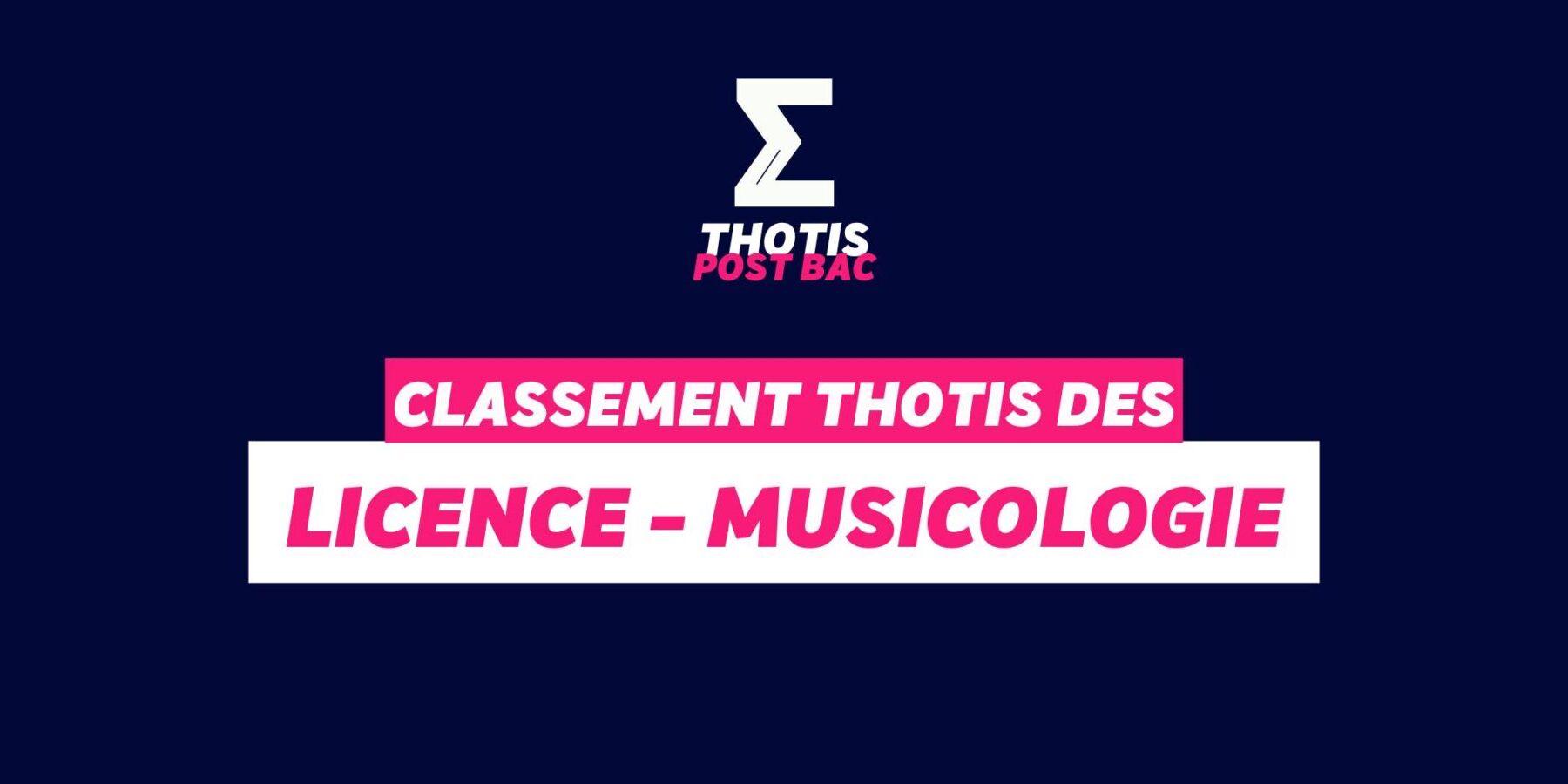 Classement Thotis - Licence Musicologie