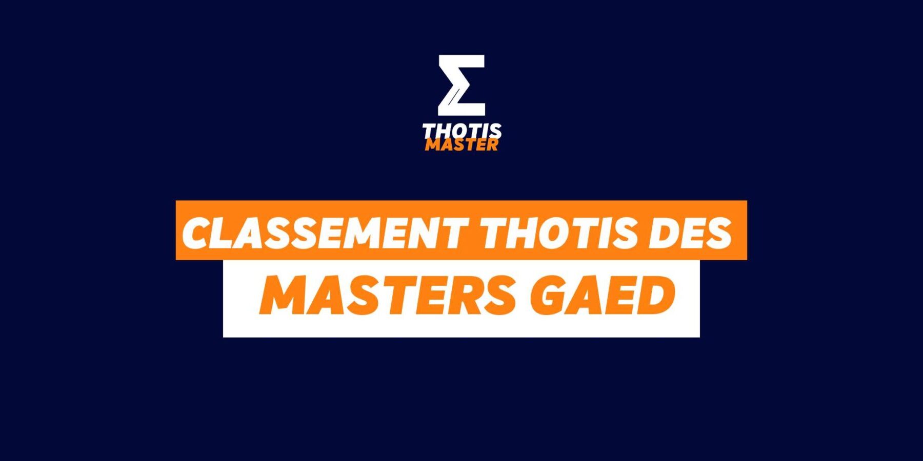 Master GAED Classement Master GAED Classement