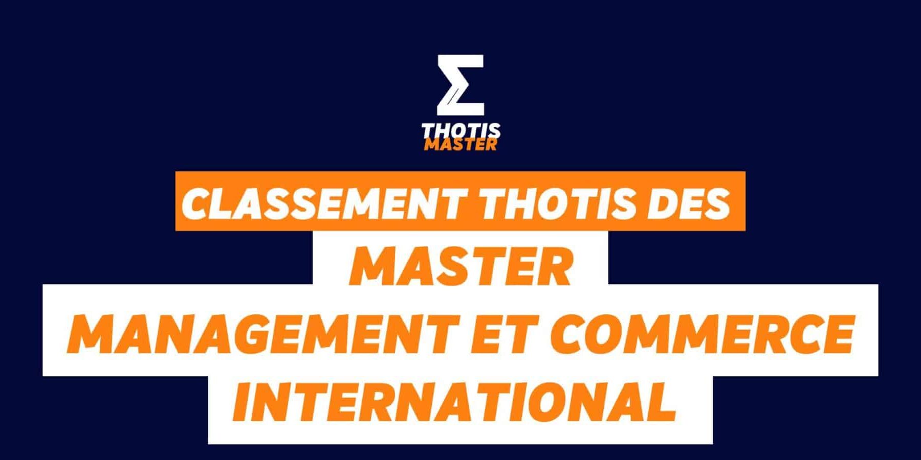 Master Management, commerce inter Classement Master Management, commerce inter Classement