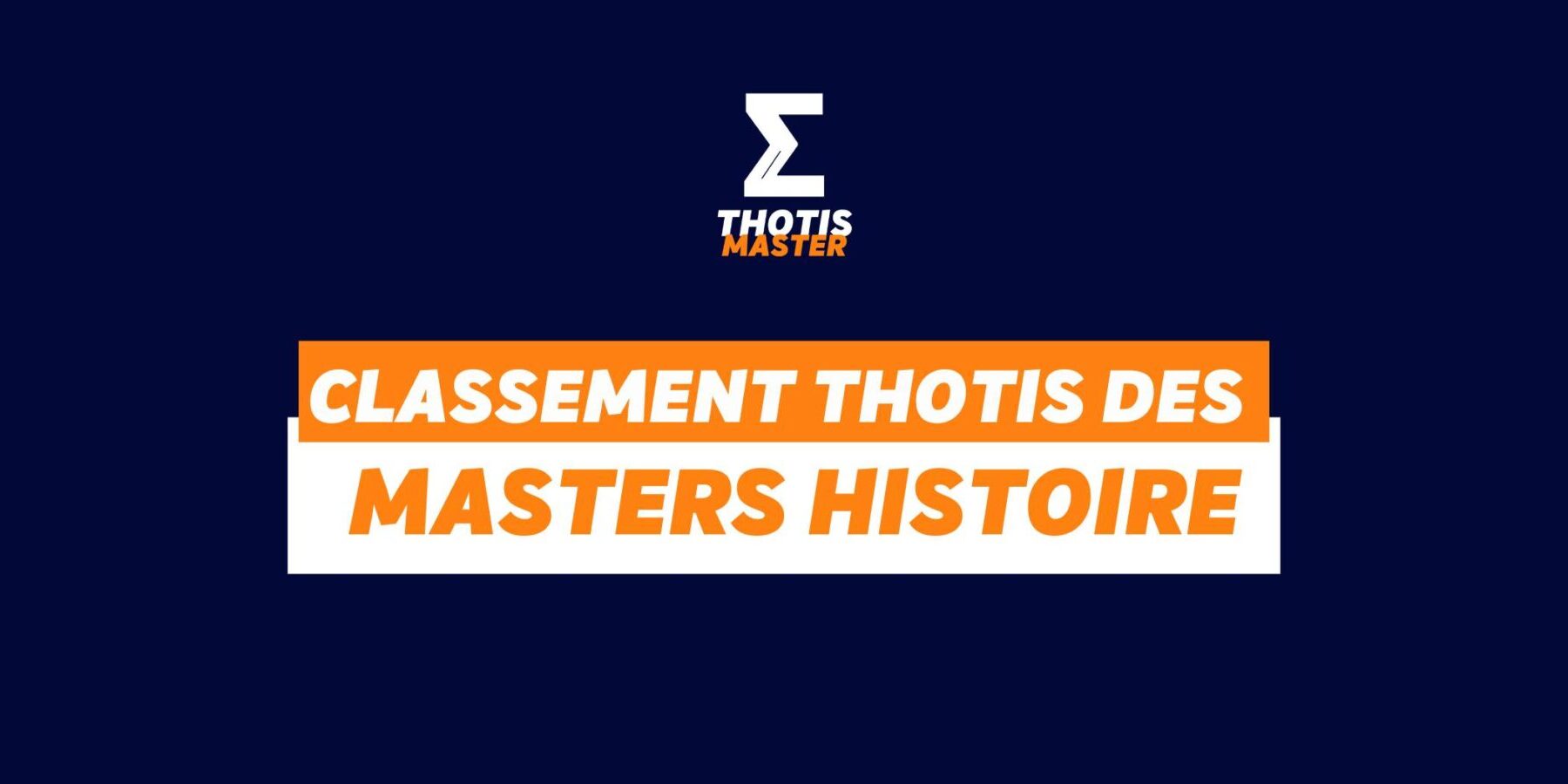 Master histoire Classement