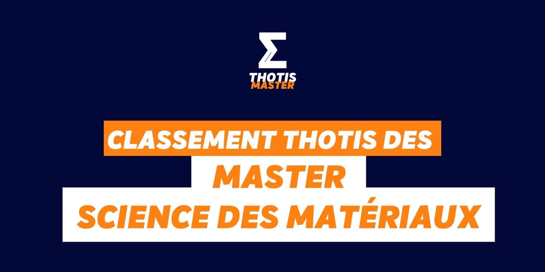 Masters Science des matériaux classement