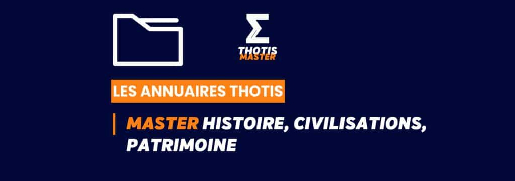Thotis Annuaire - Master Histoire, civilisations, patrimoine