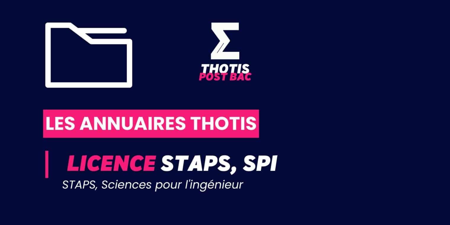 Annuaire Thotis - Licence STAPS, Sciences pour l'ingénieur (SPI)