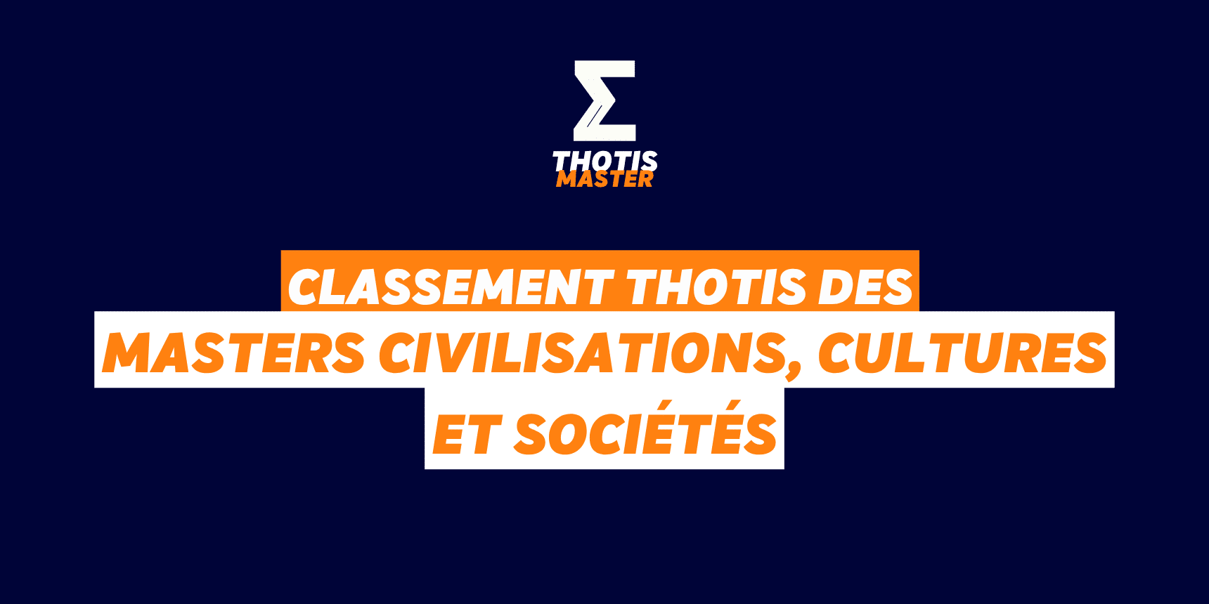 Classement Master Civilisations, cultures et sociétés