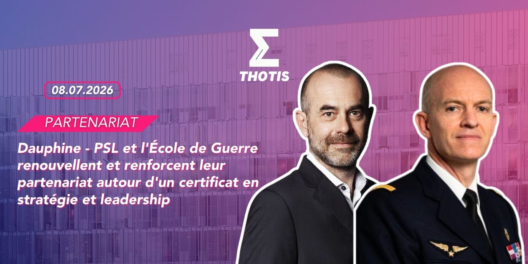 Dauphine – PSL et l’École de Guerre renouvellent et renforcent leur partenariat autour d’un certificat en stratégie et leadership Dauphine - PSL et l'École de Guerre renouvellent et renforcent leur partenariat autour d'un certificat en stratégie et leadership