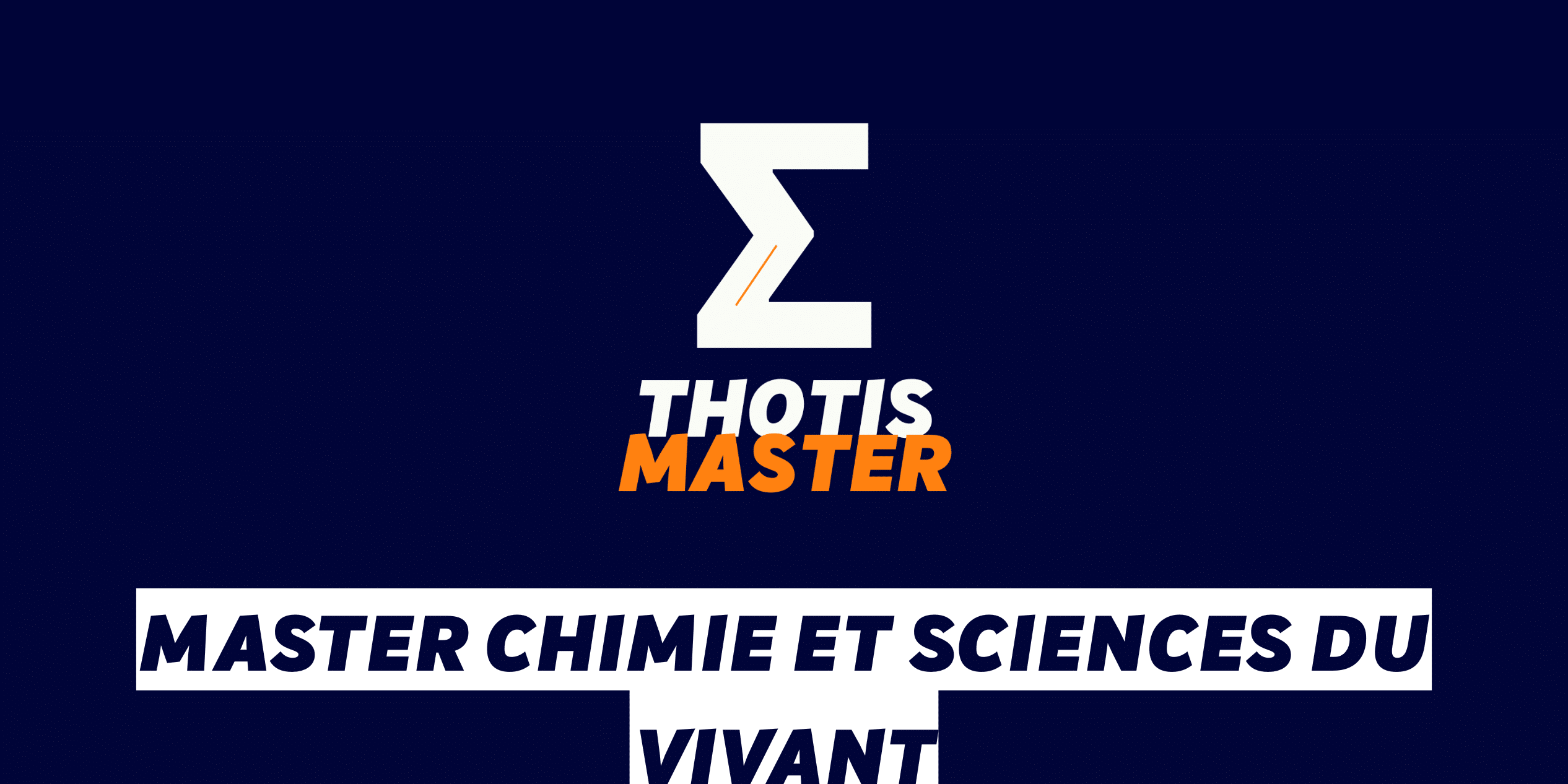 Master Chimie et sciences du vivant Master Chimie et sciences du vivant