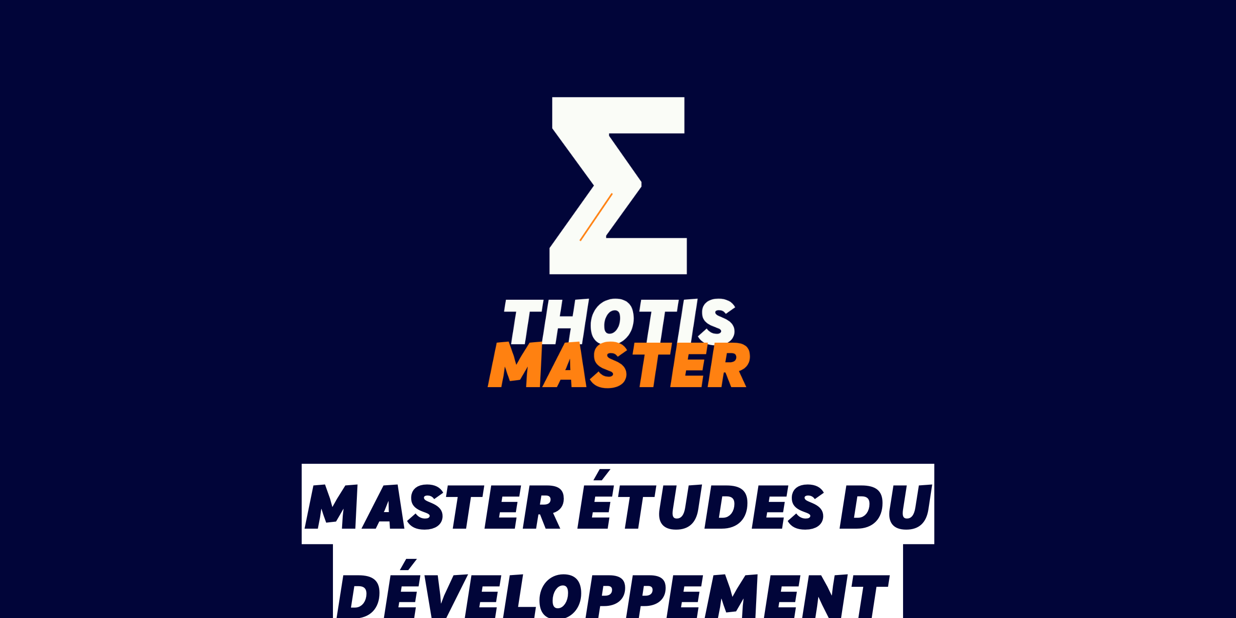 Master Études du développement Master Études du développement