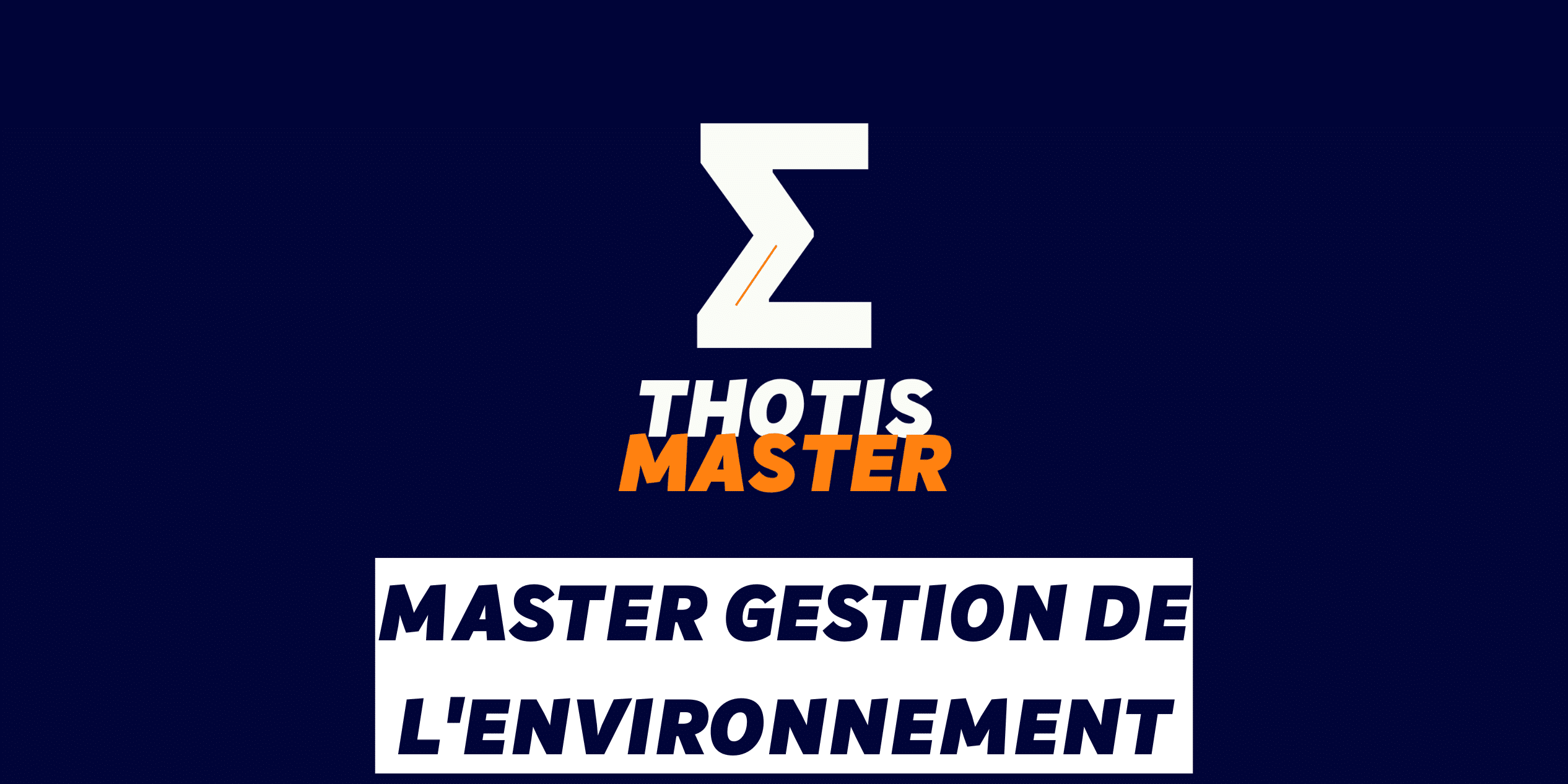 Master Gestion de l’environnement Master Gestion de lenvironnement