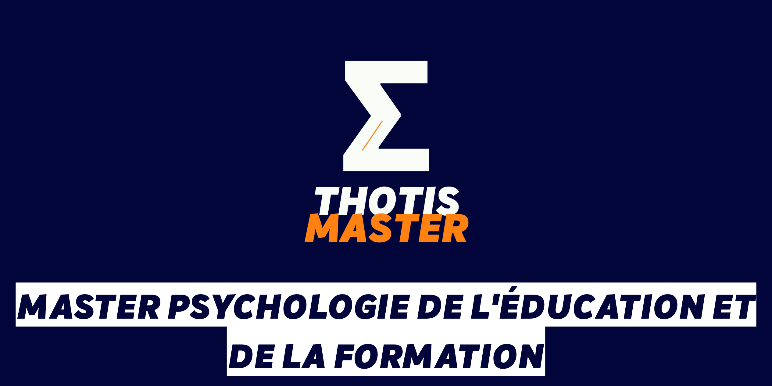 Hero banner with a white stylized Z logo above the words 'THOTIS MASTER' in white and orange on a dark blue background, indicating a Master program branding.