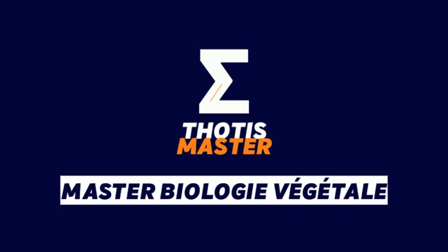 Brand banner: dark blue background, white zigzag Z logo, and the text 'THOTIS MASTER' in white and orange with a white bar reading 'MASTER BIOLOGIE VEGETALE' in bold letters.